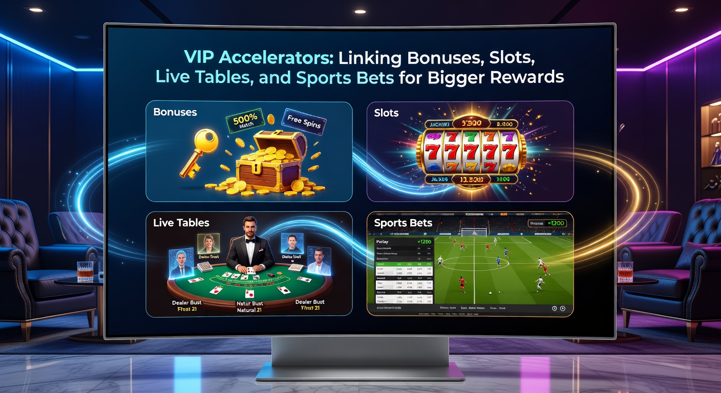 Detaillierte Darstellung eines VIP-Accelerator-Dashboards mit Punkten aus Slots, Live und Sportwetten